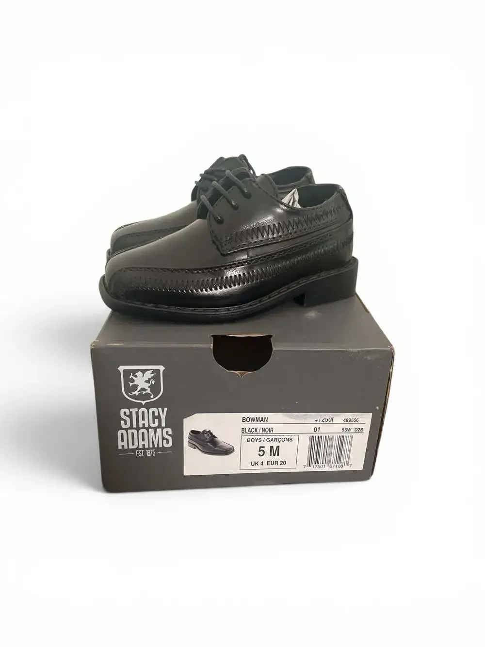 Stacy Adams Bowman‎ Boys Black Dress Shoes Size 5M
